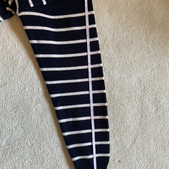 Zara Navy Striped Cropped Cardigan - Picture 9 of 9